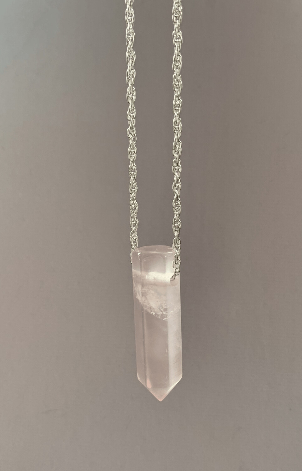 Beautiful ROSE QUARTZ Point pendant.