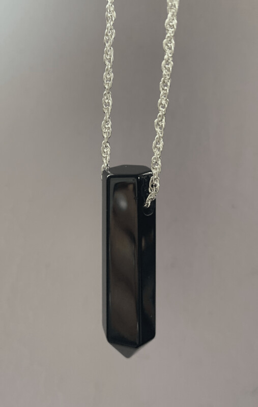 Beautiful Black OBSIDIAN point pendant