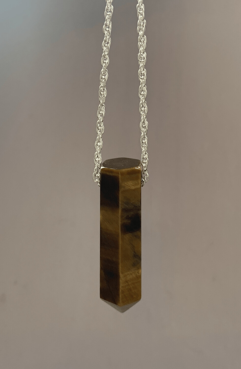 Gorgeous Tiger Eye Point Pendant