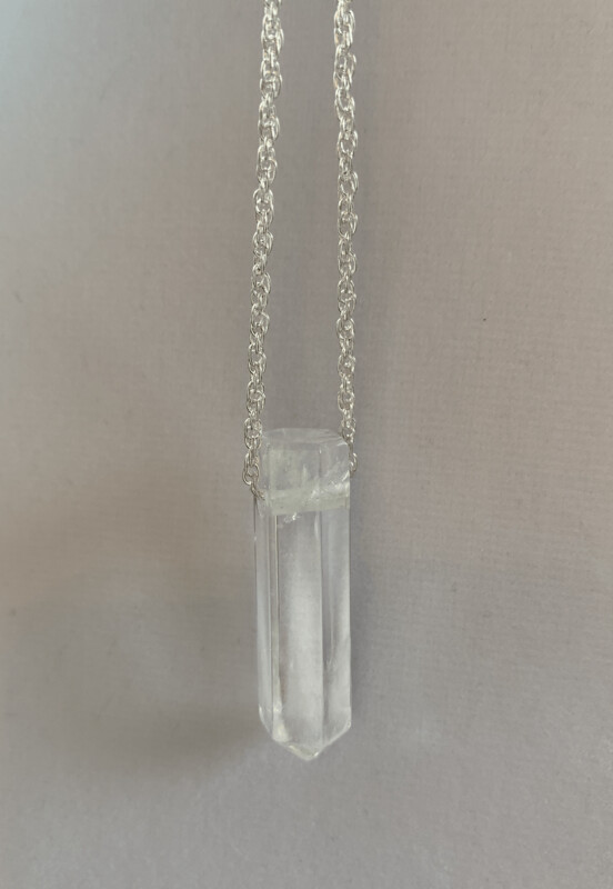Gorgeous clear CRYSTAL QUARTZ Point pendant