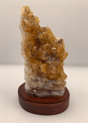 Citrine Cluster with wood base