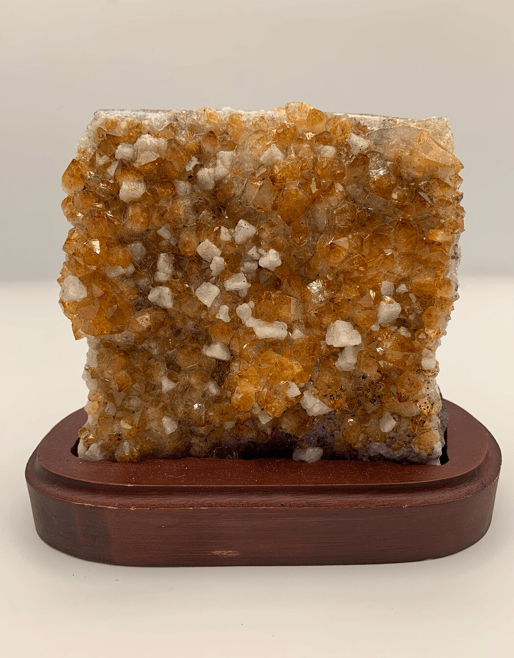 Citrine Cluster with wood base