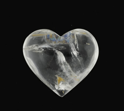 Crackle Crystal Quartz puffy heart