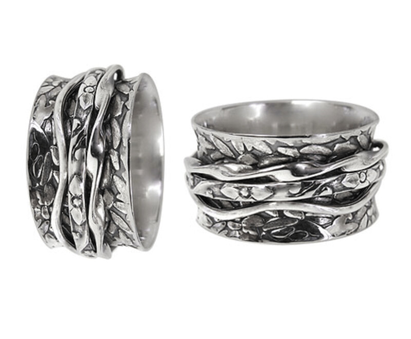 Sterling Silver Meditation Ring Size 7