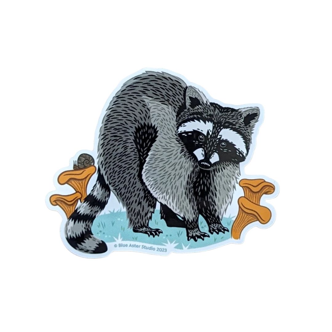 Raccoon &amp; Mushroom Sticker