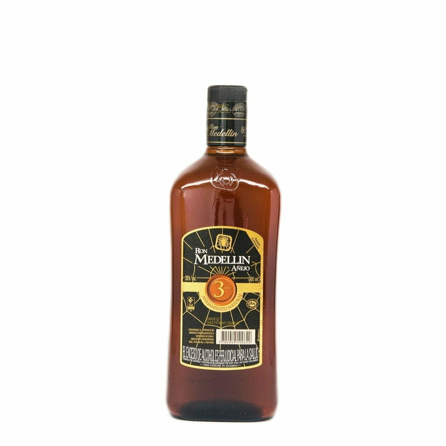 Ron Medellín  3 años Litro vidrio 1000 ml