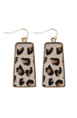 leopard leather dangle earrings