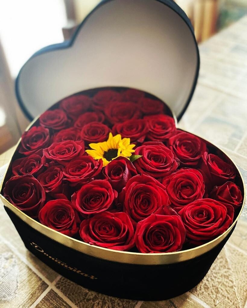Cuore velluto 40 rose extra