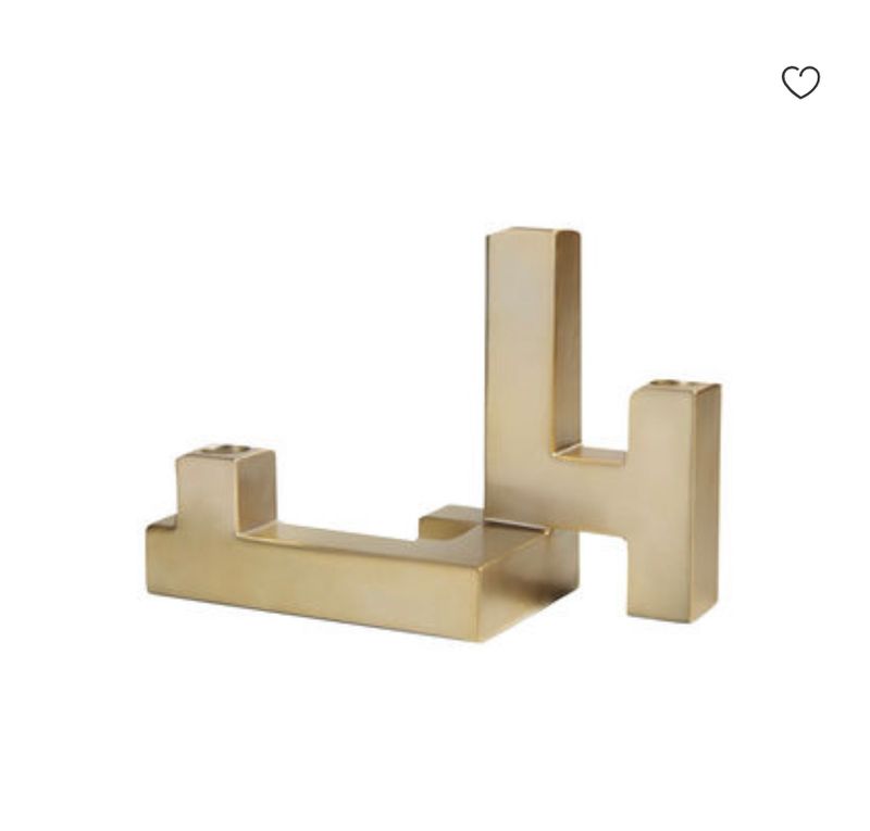 Bougeoir tube - doré (L)