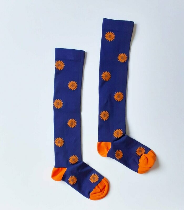 Zonnebloemen - Maat L/XL - Compressie sokken klasse 2