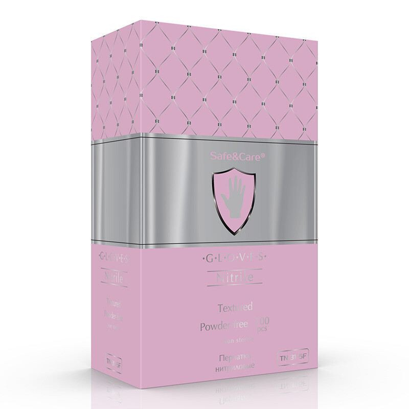 "Safe&Care" розовые перламутровые TN 31-5F 100 шт. (50 пар) размер XS