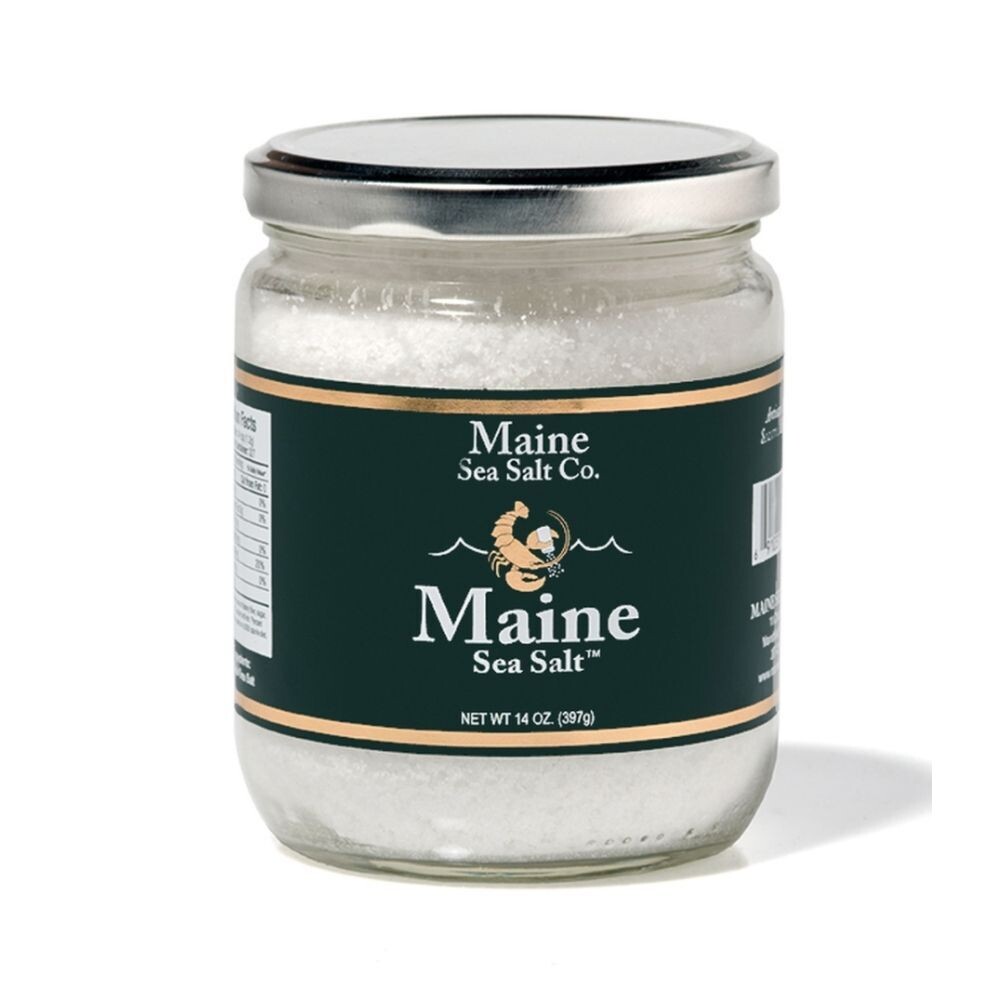 Maine Sea Salt Natural Crystals Jar 14 oz