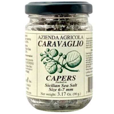Caravaglio Capers in Sicilian Sea Salt 3.17 oz