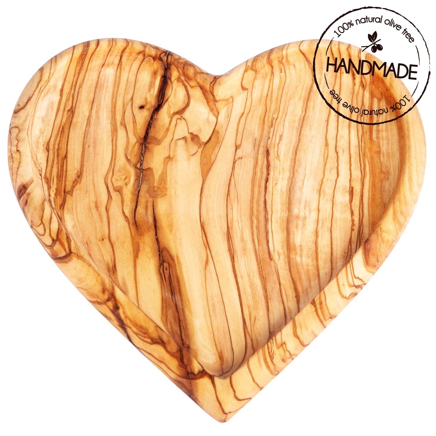 Heart Serving Plate Olive Wood