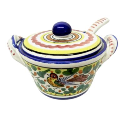 Deruta Galletto Cheese/Sugar Bowl with Spoon