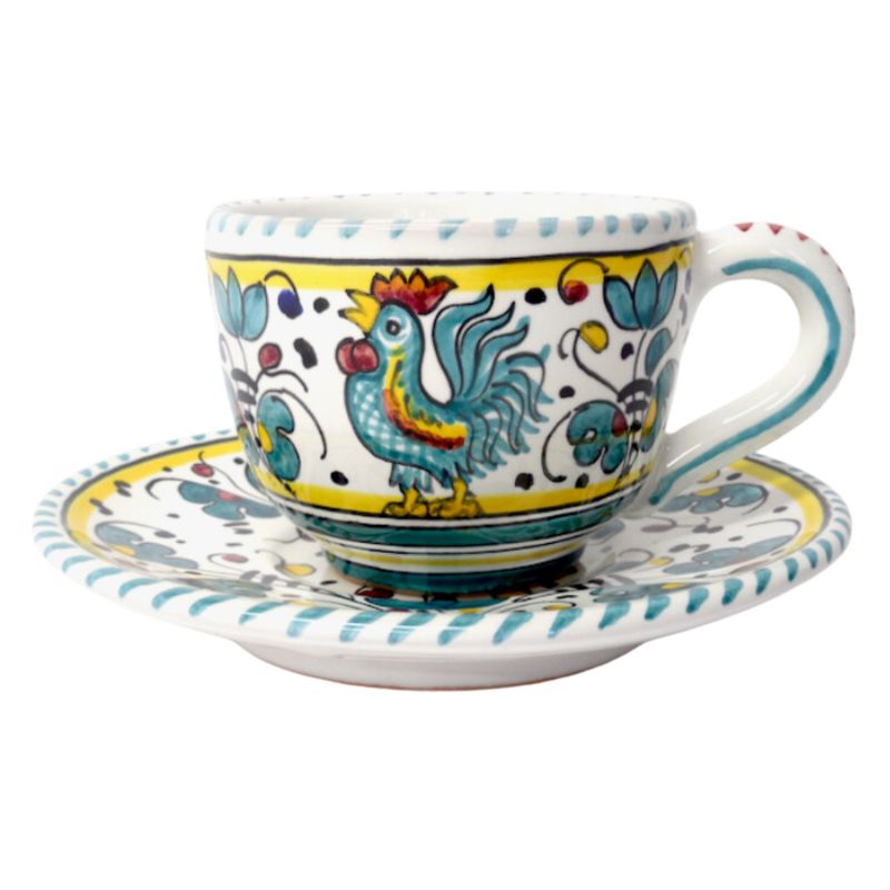 Deruta Galleto Demitasse Espresso Cups &amp; Saucer (2 cups/2 saucers)