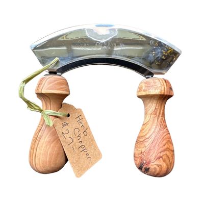 Herb Chopper Olive Wood Handles Made In Italy