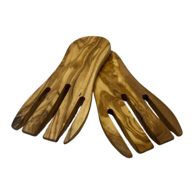 Olive Wood Salad Hands