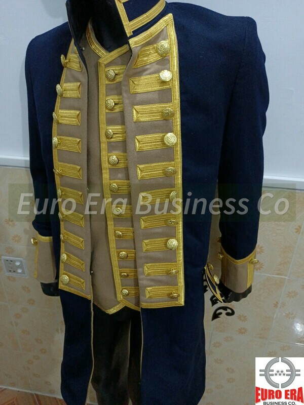 Revolutionary War Military Officer Naval Captain Frock Coat &amp; Vest