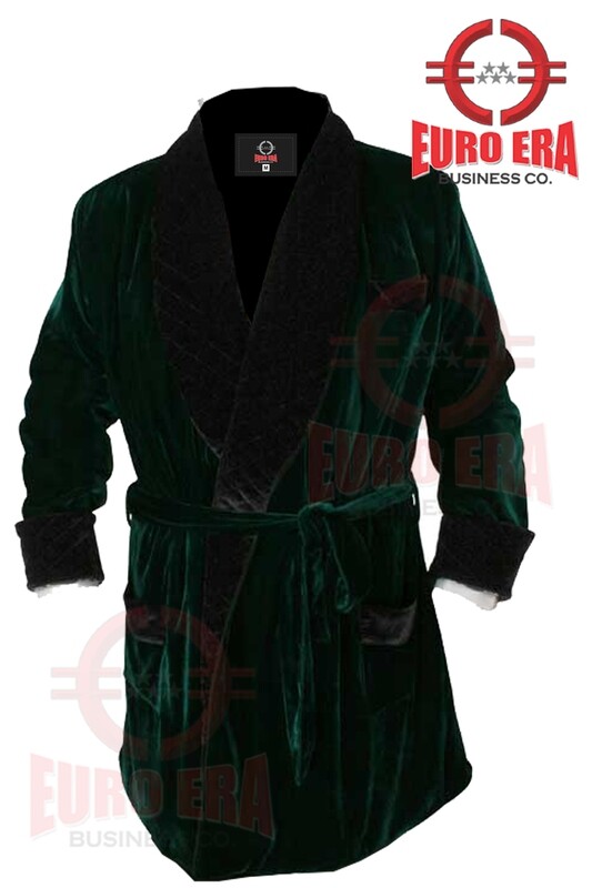 Men Quilted Robe Style Coat Jackets Velvet Blazers Host Party Wear Dinner Jacket