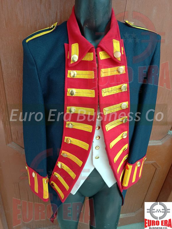 Napoleonic British Royal Artillery Gunner Tunic Jacket With Vest