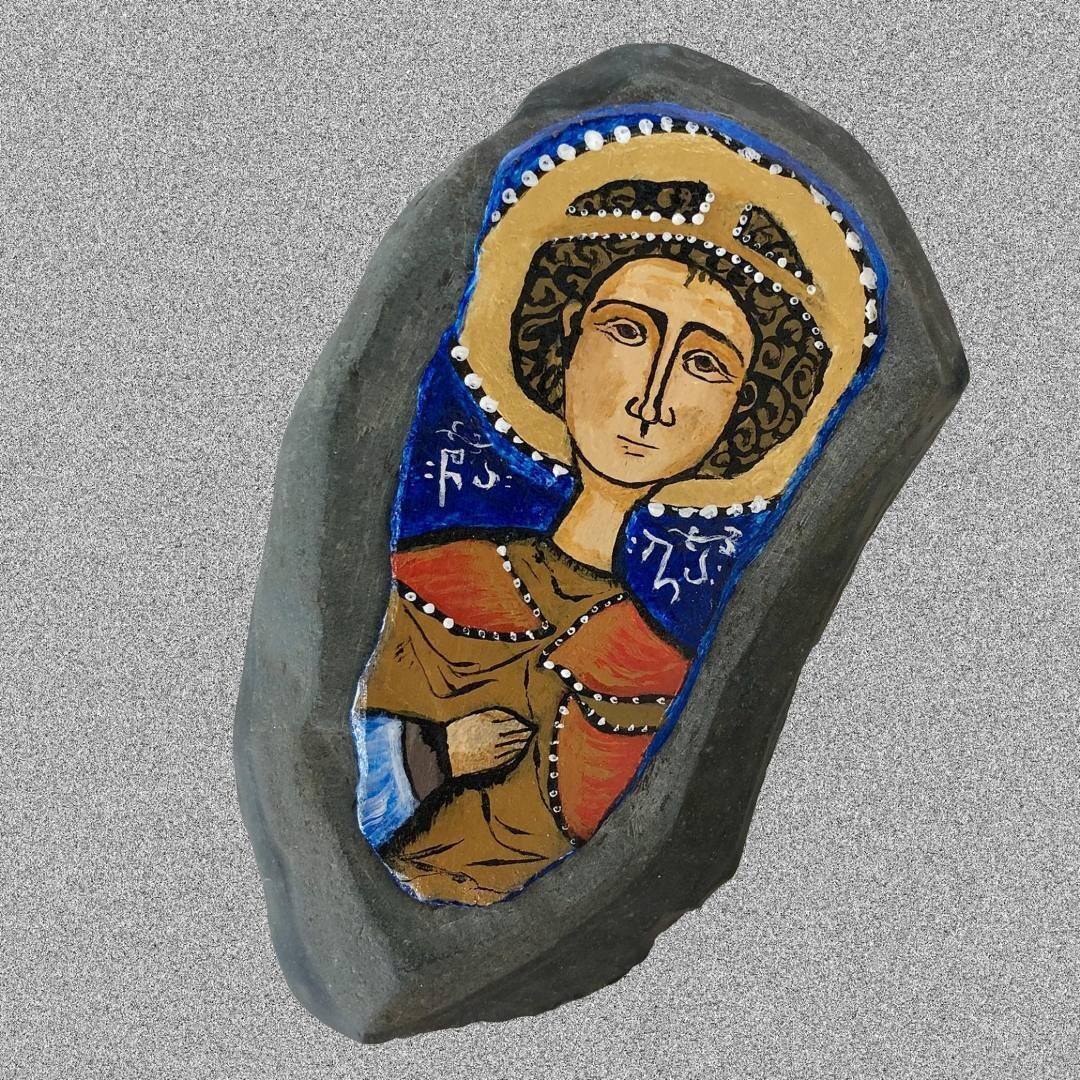 Образ "Цминда Гио", камень, глина