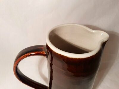 Stoneware jug - brown, off-white - large