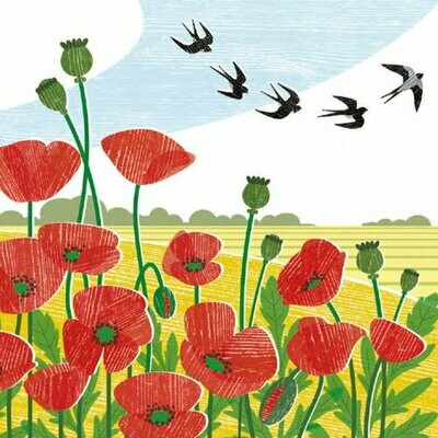 Poppy Field and Swallows