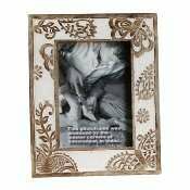 Photo frame, wood butterfly and leaf