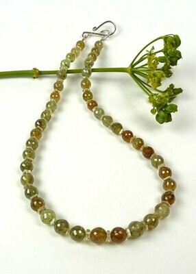 Green garnet and citrine necklace