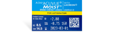 1-DAY ACUVUE® MOIST® for Astigmatism | 30pk
