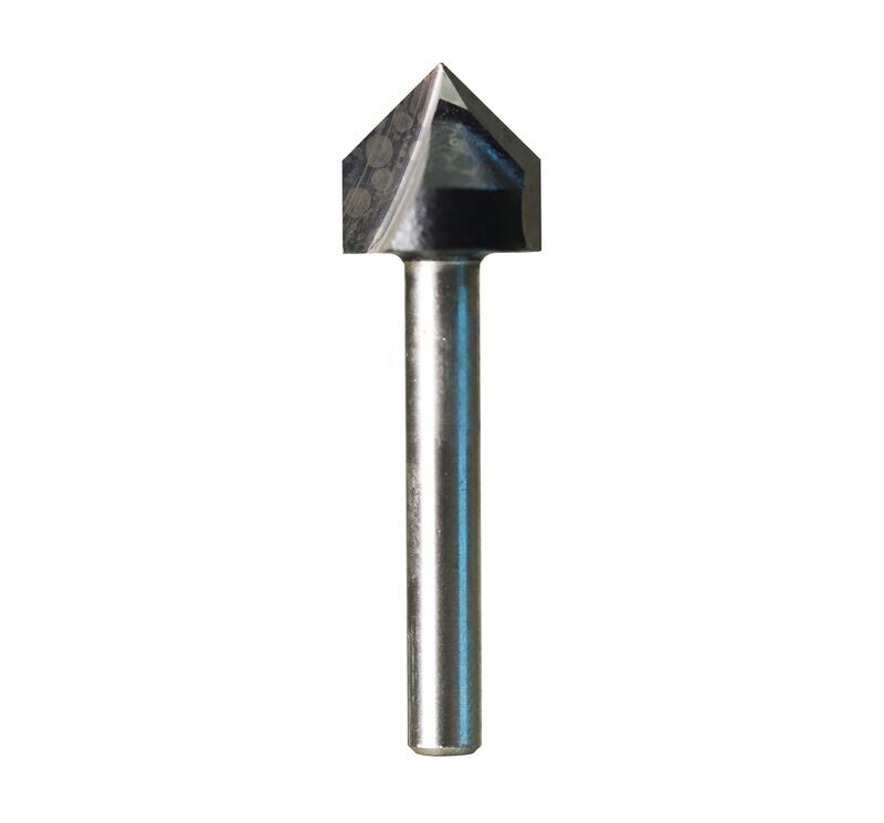 90 Deg V-Tool - Point tip - 6mm Shank