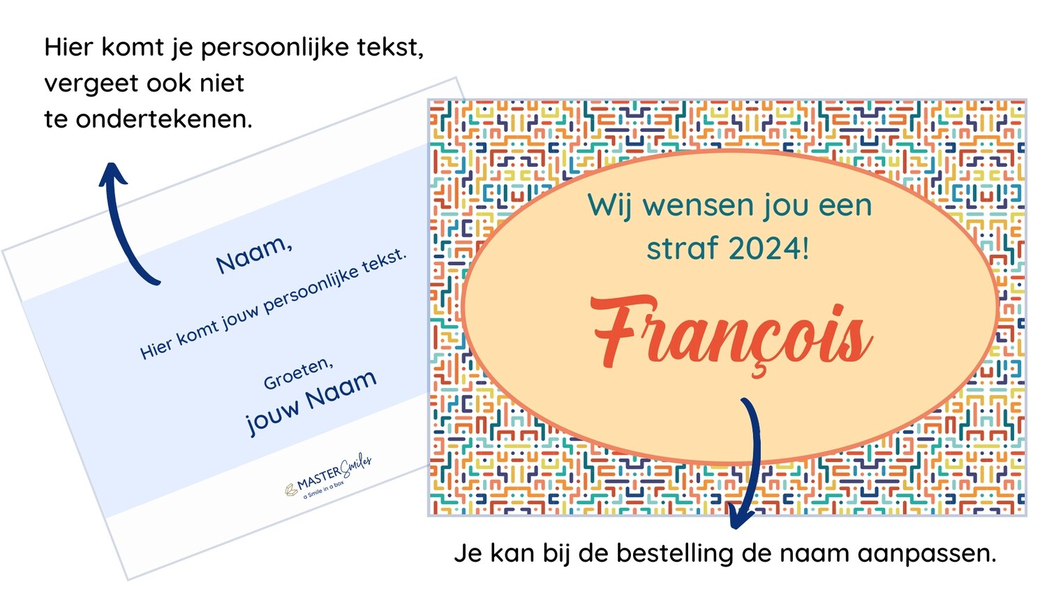 Geschenkdoosje &quot;Voor een straf 2024!&quot;, Welk kaartje kies je?: Kaart 1