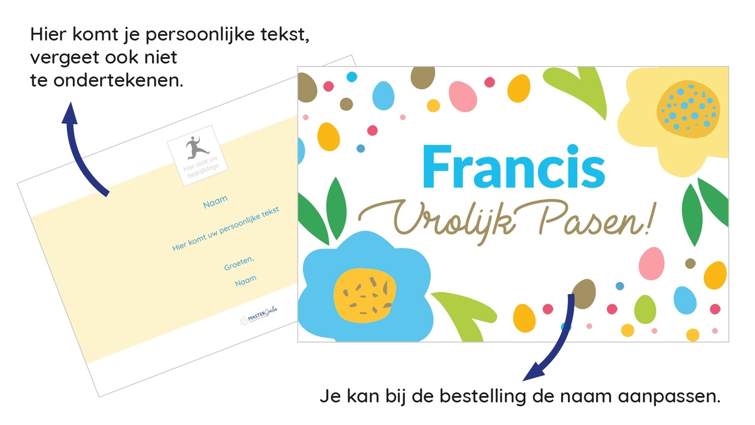 Paasdoosje &quot;bloemetjes&quot; (A6), Welk kaartje kies je?: Kaart 1
