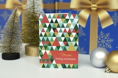 Kerstkaart &quot;Dennen Driehoekjes&quot;