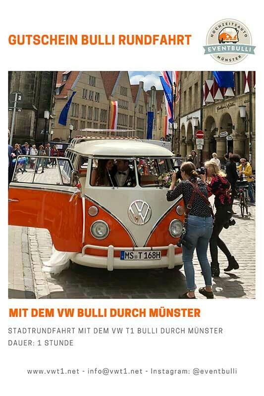 1 stündige Oldtimer Stadtrundfahrt – Im VW T1 Bulli durch Münster City 1 stündige Oldtimer Stadtrundfahrt – Im VW T1 Bulli durch Münster City