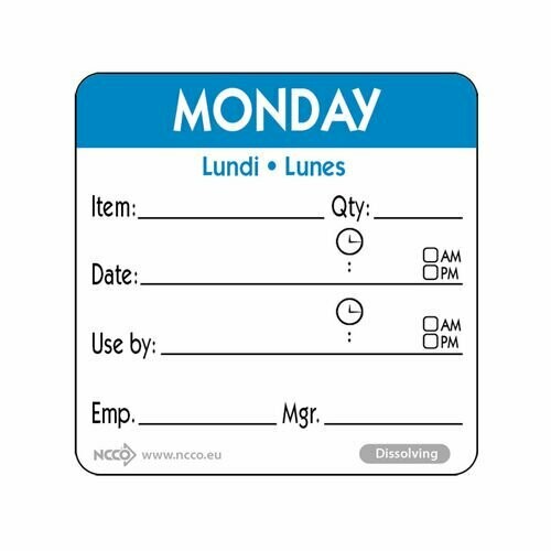 Food safety labels 50mm (2″)  Item/Date/Use By