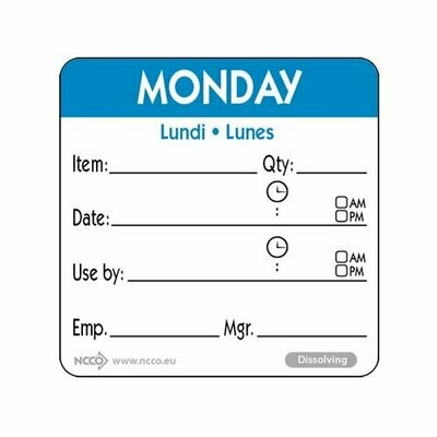 Food safety labels 50mm (2″)  Item/Date/Use By