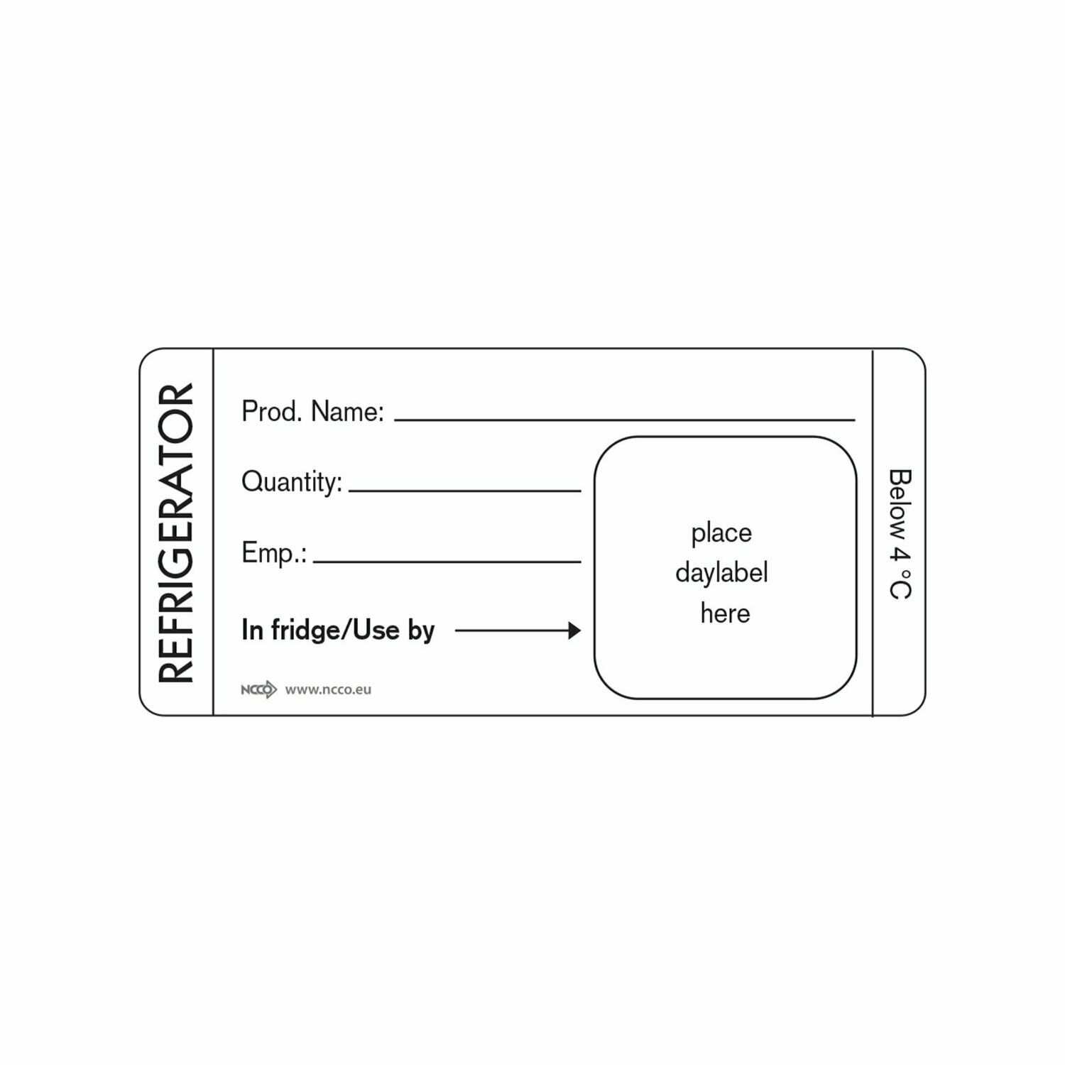 Food storage labels 35mm x 75mm Removable Refrigerate Label
