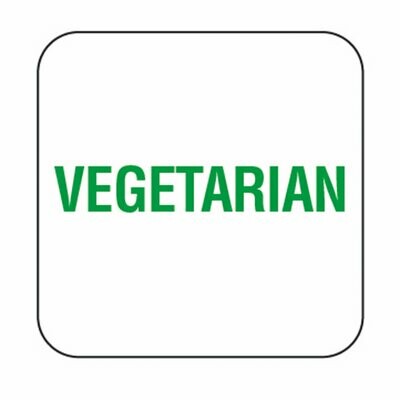 Vegetarian Label 25mm
