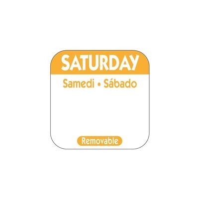 Food safety labels - 25mm Removable Day of the Week Label - Saturday