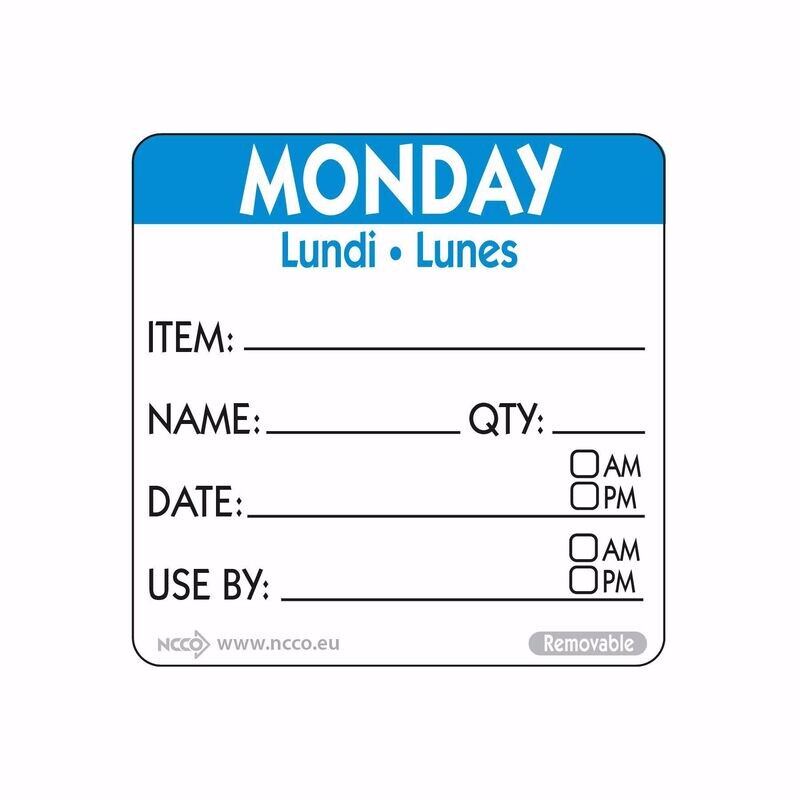 Food safety labels 50mm (2″)  Item/Date/Use By