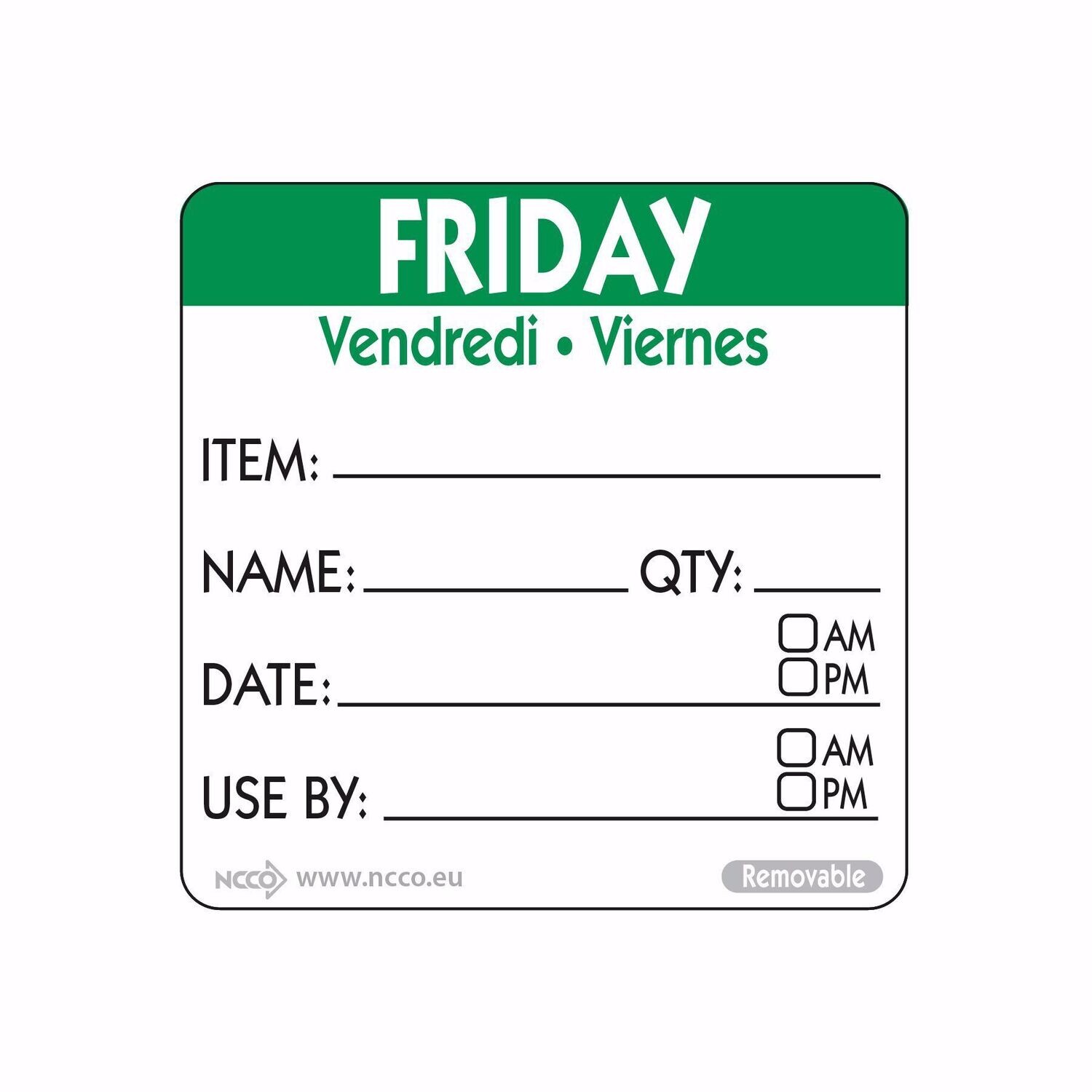 Food safety labels 50mm (2″)  Item/Date/Use By