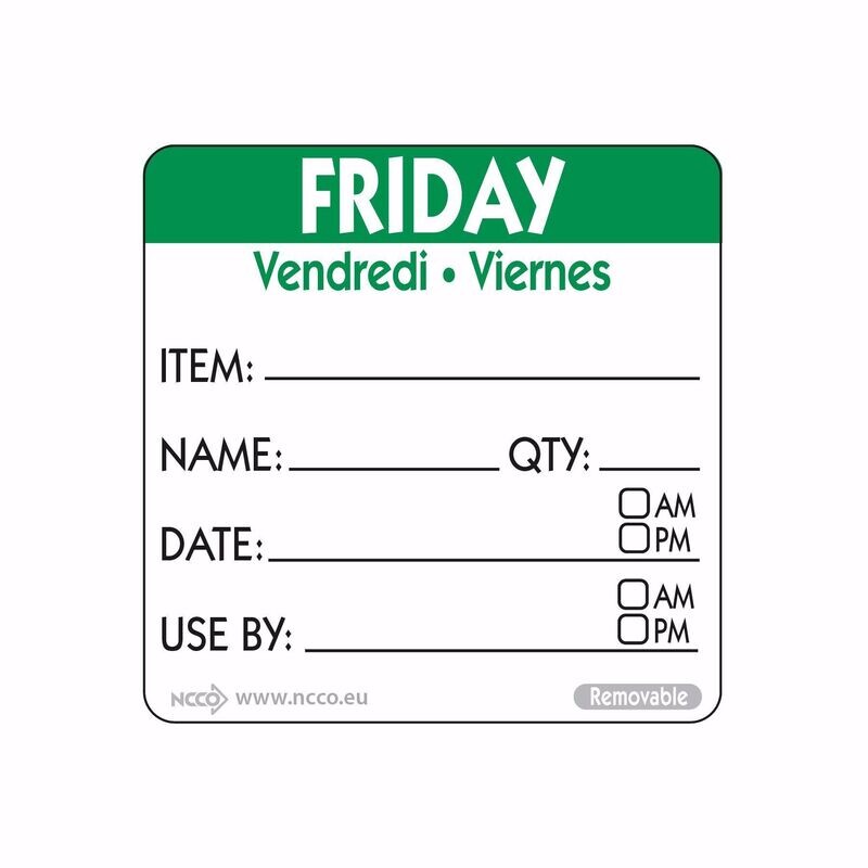 Food safety labels 50mm (2″)  Item/Date/Use By