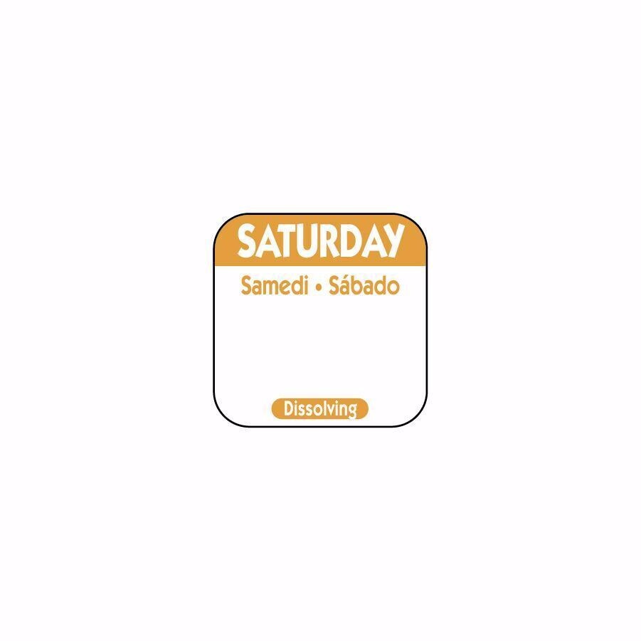 Saturday Dissolvable labels 25mm tri-lingual