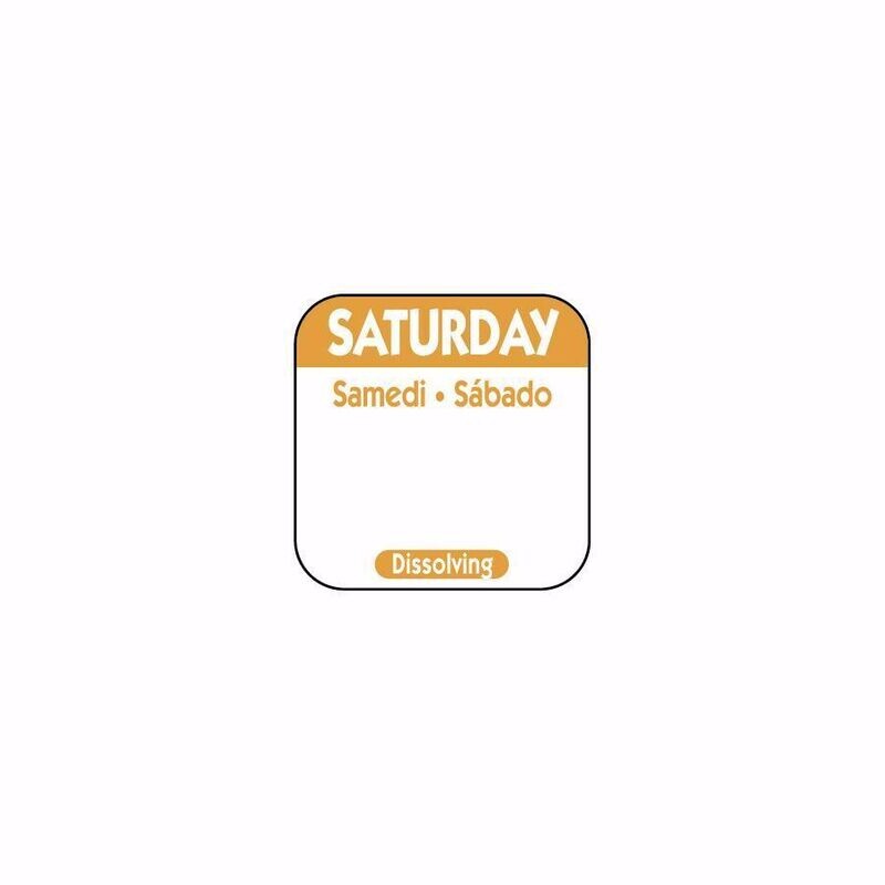 Saturday Dissolvable labels 25mm tri-lingual