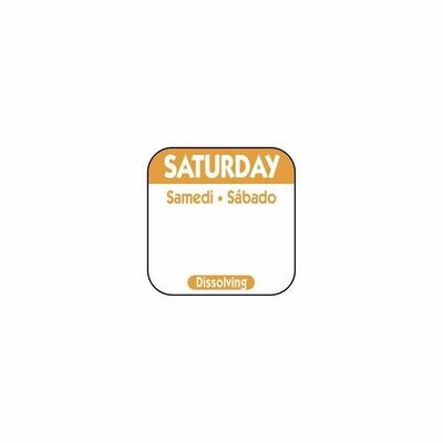 Saturday Dissolvable labels 25mm tri-lingual