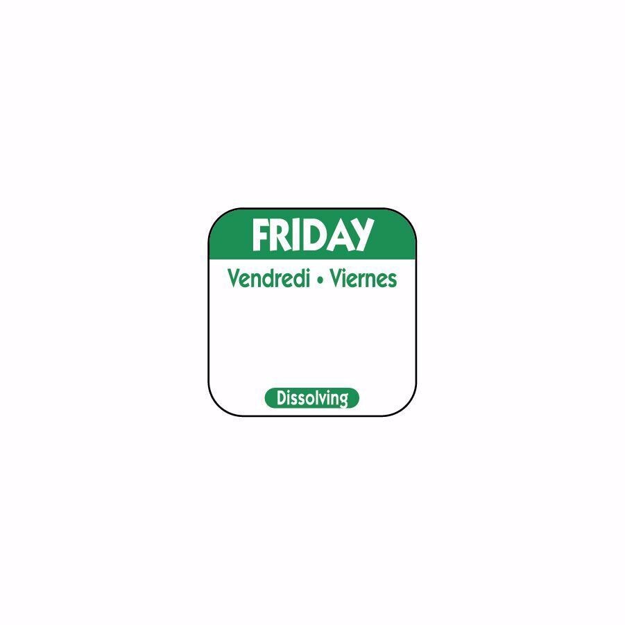 Friday Dissolvable labels 25mm tri-lingual