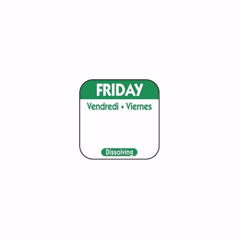 Friday Dissolvable labels 25mm tri-lingual