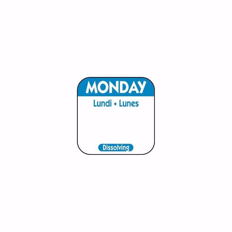 Monday Dissolvable labels 25mm tri-lingual